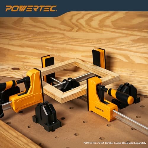 POWERTEC 72232-P2 36-Inch Parallel Clamps for Woodworking | 90 Degree Heavy Duty Steel Bar Jaw Clamp Spreader Tool, 4PK
