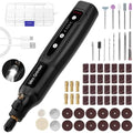 Cordless Mini Rotary Tool Set -5 Speed Multi-Purpose Rotary Tool Kit 5000-18000RPM 3.7V Rechargeable Engraving Pen with LED Light 64Pcs Accessories for DIY Craft Sanding Polishing Drilling Black