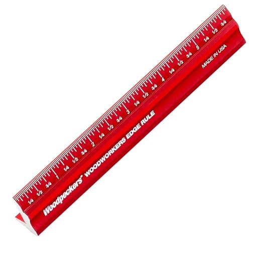 Woodpeckers Edge Rule, 6 Inch, Wraps Around Edge, USA Made, Laser Engraved Scales, Beveled Edges, Aluminum Woodworking Ruler