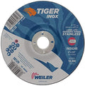 Weiler 58129 6" x 1/4" Tiger INOX Type 27 Grinding Wheel, INOX24R, 7/8" A.H. (Pack of 10)