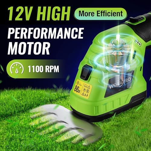 WORKPRO 12V Cordless Grass Shear & Shrubbery Trimmer with Battery & Charger