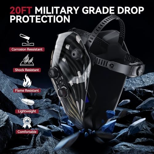 ARCCAPTAIN Auto Darkening Welding Helmet, 3.94"X3.66" Large Viewing Screen