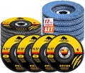 Flap Discs 4 1/2 for Angle Grinder, 12 Pcs Flap Discs 40/60/80/120 Grit, 4.5" x 7/8" High Density Zirconia Type 27 Flap Sanding Disc for Grinding, Rust Removal, Sanding and Finishing -12 Packs