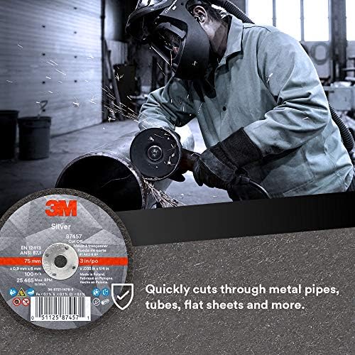 3M Silver Cut-Off Wheel, 87457, 60+, T1, 3 in x 0.035 in x 1/4 in