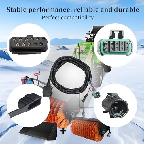 26347 26377 26357 Western Snow Plow Wiring Harness Vehicle Side Light Wiring Harness with Dust Cover Replace 22413 Fit for Western Fisher Blizzard Snowex Plows (26357)