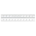 Starrett Spring Tempered Steel Rule with Satin Chrome Finish, Quick Reading and Inch Graduation - 12" Length, 6R Graduation Type, 3/64" Thickness - C606R-12