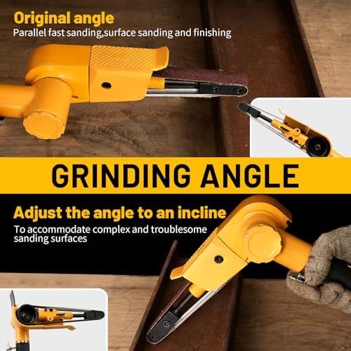 3/4" Pneumatic Air Belt Sander Set With 12 Mixed Grit Sanding Belt
