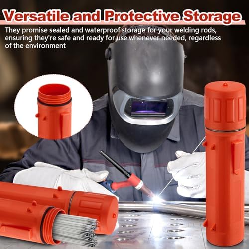 Zonon 4 Pcs Welding Rod Storage Tube 14 Inch Tig Rod Holder, Orange