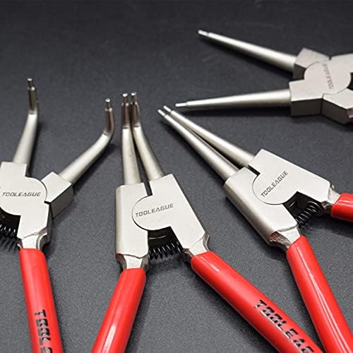 TOOLEAGUE 9" Snap Ring Pliers Set with Storage Bag, Circlip Pliers, 4 Pcs