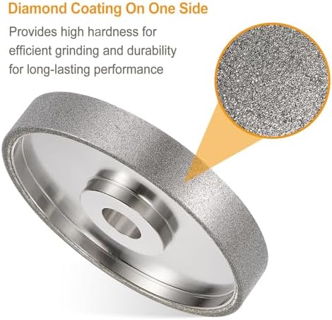 HARFINGTON Diamond Lapidary Wheel 6 Inch x 1 Inch Arbor Hole 120 Grit Grinding Wheels for Stone, Marble, Glass, Ceramics, Crystal, Carbide, Steel
