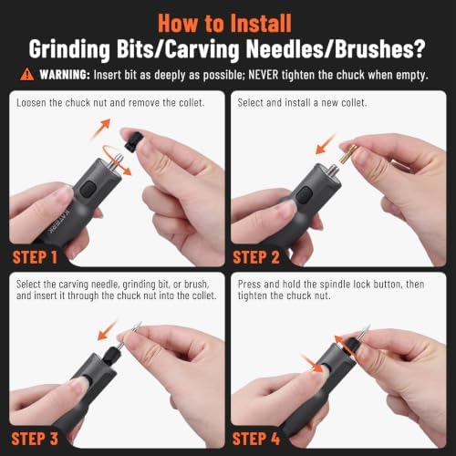 Katerk 3.7V Mini Cordless Rotary Tool, 5-Speed 70 Pcs Kit for Crafts DIY