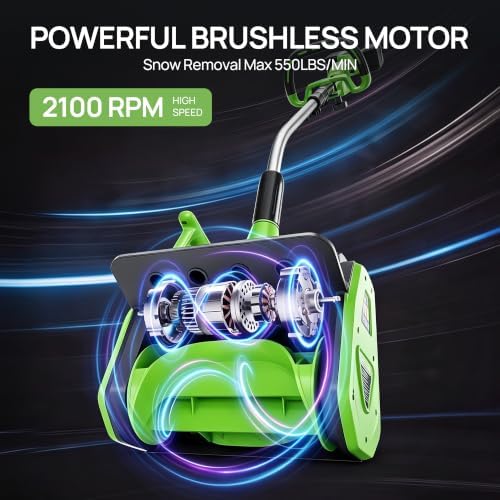Vibekio 40V Cordless Snow Shovel, 13.5-Inch Brushless Snow Blower, Electric Snow Shovel with ±30° Adjustable Plate, 27.8 FT Snow Throw, 2×20V 4.0Ah Batteries, 30Min Runtime for Driveway, Patio, Deck