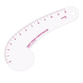 KEARING 12Inch Clear Vary Form Curve Ruler for Sewing, Sandwich Line Scale, French Curve Ruler for Pattern Making, Hip Curve Ruler for Measuring Fashion Design