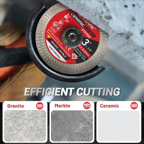 EZARC 3 Inch Super Thin Diamond Tile Blade, 3/8" Arbor, 2-Pack