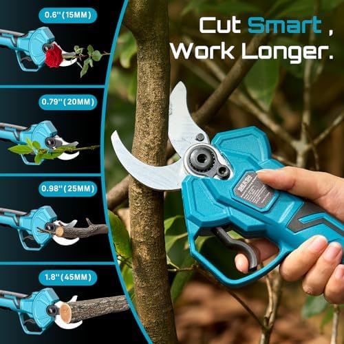 SEESII 2-in-1 Pole Electric Pruning Shears, 1.8" Cut Pole Cordless Pruner