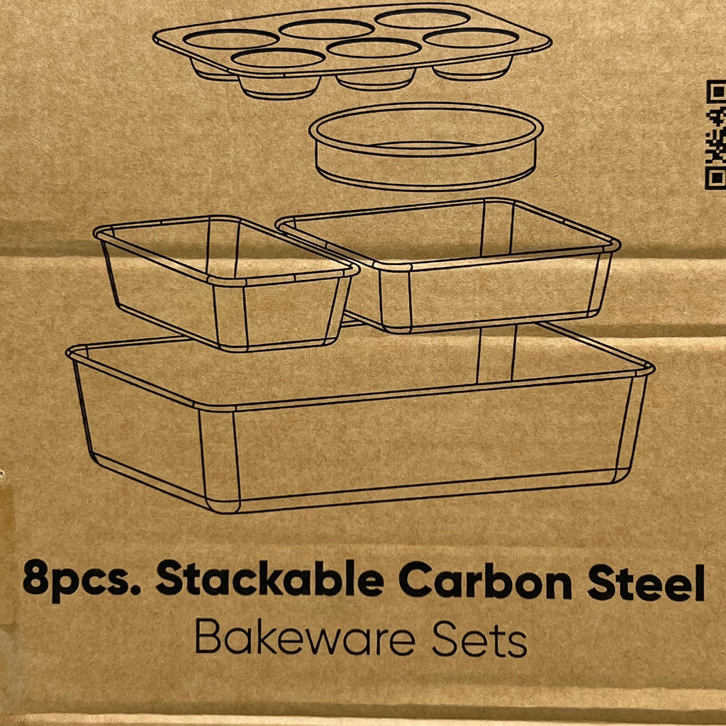 NUTRICHEF 8-Piece Nonstick Stackable Bakeware Set Sz 11" W x 16" L NCBKSTK9