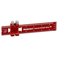 Woodpeckers Paolini Pocket Rule, Aluminum, 6" / 150mm Combo, Woodworking Ruler with Sliding Stop, Vertical End Scale, Scribing Notch, Engraved Scale