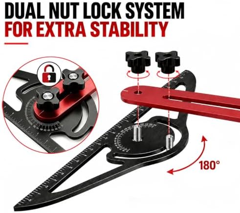 Stair Tread Template Tool, Dual-Nut Locking Aluminum Stair Measuring Jig