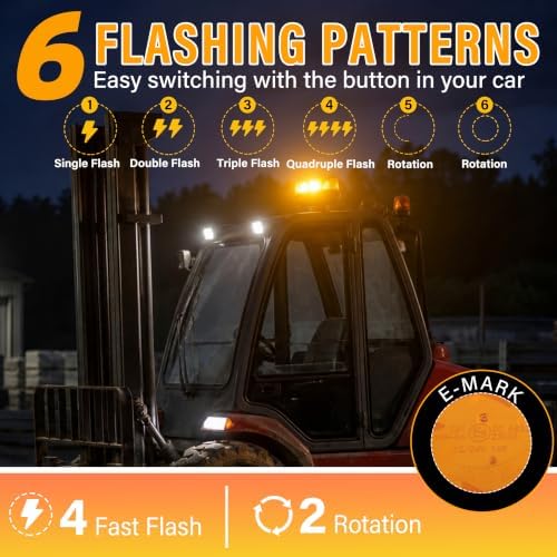 1Pcs Led Beacon Light Amber Strobe Lights with L Shape Metal Bracket