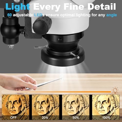DZQ Jewelers Microscope with Ball Vise 7X-45X Micro Inlaid Mirror