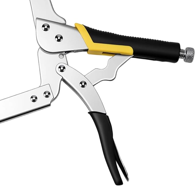 4 PCS C Type Welding Clamps, Silvery 18 Inch Locking Pliers, Face Clamp for Clamping and Fixing Objects