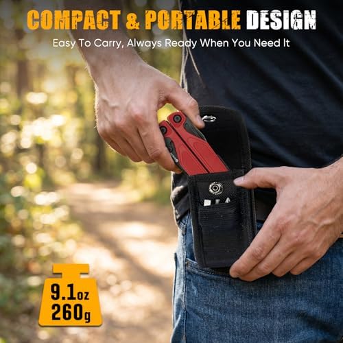 BIBURY G10 Handle Multitool, One-Hand Opening Pocket Knife, 9oz Lightweight
