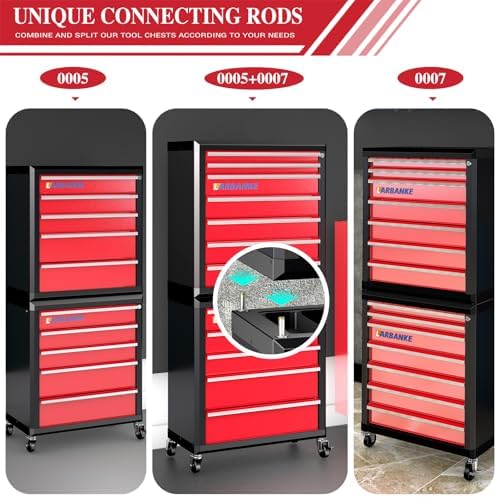 LARBANKE 12-Drawer Rolling Tool Chest with Wheels,Lockable Tool Cabinet