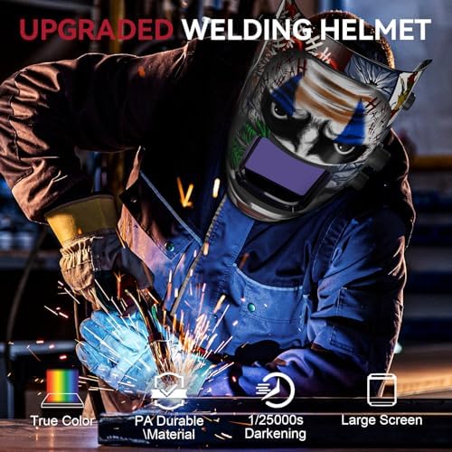 ARCCAPTAIN Auto Darkening Welding Helmet, 3.94"X3.66" Large Viewing Screen