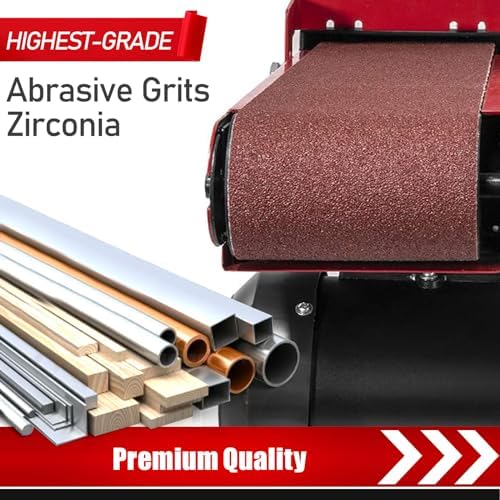BOSHCRAFT 12 Pcs 4"x24" Sanding Belts, 60/80/120/180/240/400 Grit (2 Pcs Each) Aluminum Oxide for Woodworking & Metalworking