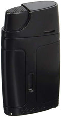 XIKAR ELX Double Jet Flame Butane Torch Lighter with 9mm Cigar Punch – Refillable Butane Lighter with Fuel Window – Wind-Resistant Adjustable Flame – Premium Cigar Accessory – Black