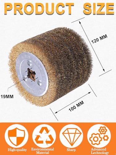 4.7" x 4" Copper Plated Steel Wire Brush Drum Surface Conditioning Tool