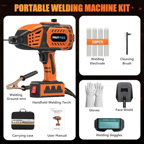 Handheld Welder, 5 Settings, 3/32"–1/8" Rods, DIY Repair, 20 Rods Included