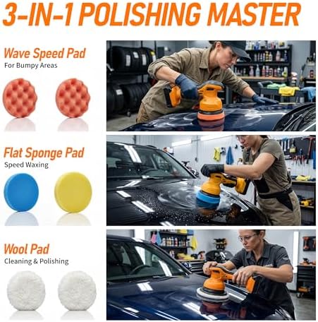 6 In Cordless Car Buffer Polisher Fit for Dewalt 20V Battery(NO Battery)