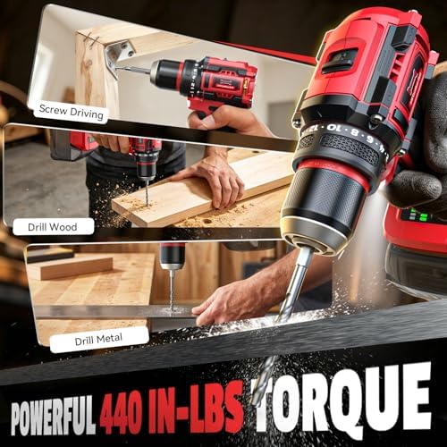Cordless Drill and Impact Driver Combo Kit Compatible with Milwaukee 18V