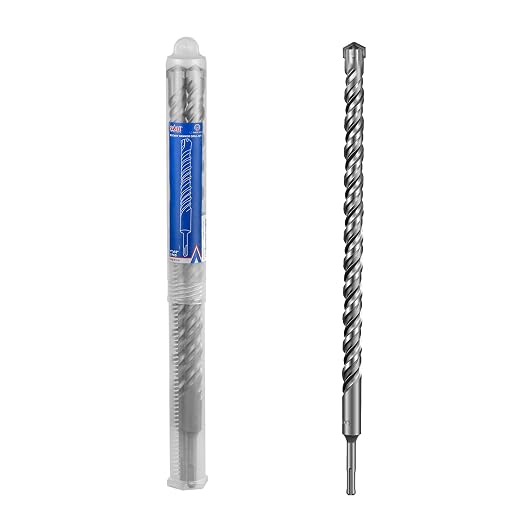 SALI SDS Plus Rotary Hammer Drill Bit 2 Pcs 1"*18" Concrete Drill Bit Kit Cross-Type Double Thread Carbide Material Suitable for Concrete, Brick, Cement Walls, Stone, Hammer Drill Bits for Concrete