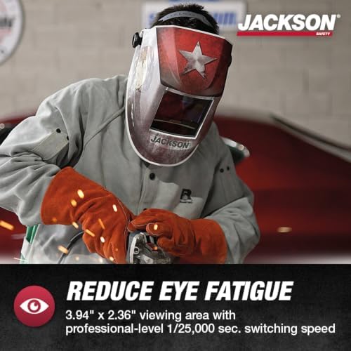 Jackson Safety Premium Graphic Welding Hood with ADF - Ultra Lightweight Auto Darkening Welding Helmet - ANSI Z87.1 (Multiple Styles)