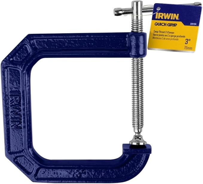 Irwin Quick-Grip 100 Series Deep Throat C-Clamp, 3 In By 4 1/2 In