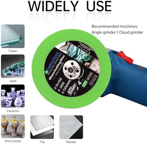 4 inch Tile Cutter Glass Cutting Disc for Angle Grinder, 7/8" Glass Ceramic Diamond Cutting Blade Disc for Grinding Jade, Crystal, Wine Bottles, Tile. (3pcs)