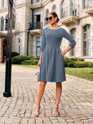 GRACE KARIN Work Dresses for Women Fit and Flare Midi Dress