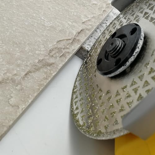 SHDIATOOL 5 Inch Electroplated Diamond Cutting Grinding Disc Fits 7/8 Inch Arbor Both Side Coated Diamond Blade for Granite Marble Diamond Disk Diamond Wheel
