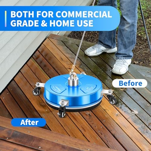 LidoDola 14'' Pressure Washer Surface Cleaner Blue, Power Washer Accessory
