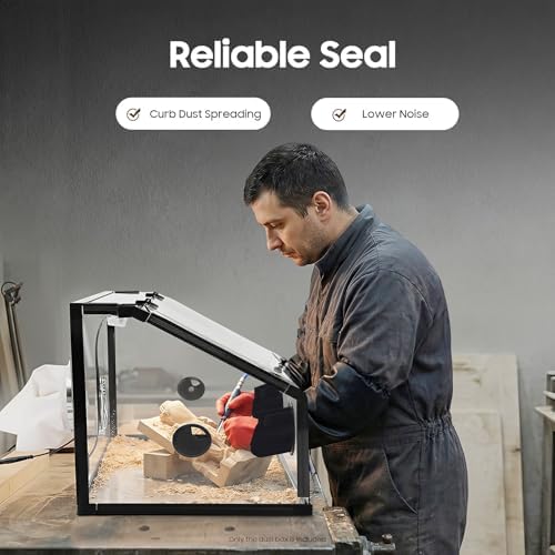 Enclosed Grinding Dust Box 110V 30W, 2 Holes Enclosed Electric Grinding Table Polisher Dust Box with LED Light & Fan, Transparent Rectangle Table Polisher Dust Box for Polishing Sanding Engraving