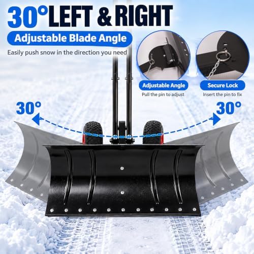 29" W Snow Shovel with Wheels