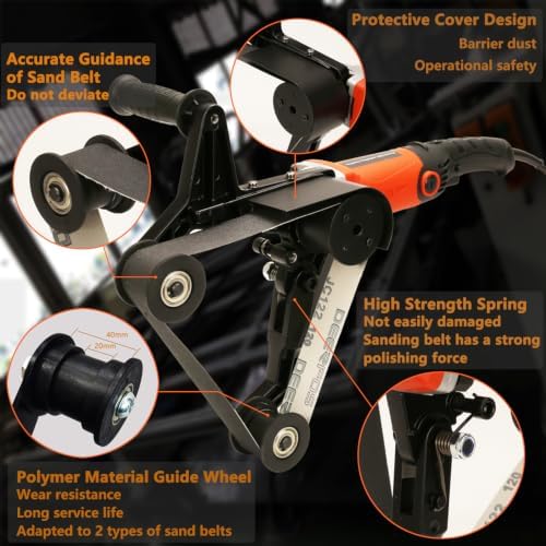 Pipe Tube Polisher Sander,800W Pipe Belt Sander with 6 Variable Speeds,Belt Grinder with 30Pcs Sanding Belts,Professional Polishing Tool for Rust Removal.