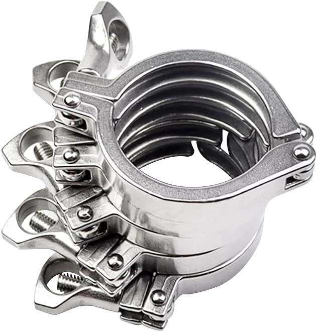 Beduan 2" Sanitary Tri Clamp, 304 Stainless Steel Single Pin Heavy Duty Tri Clamp Clover with Wing Nut for Ferrule TC 2". 2Pack (2 Inch)