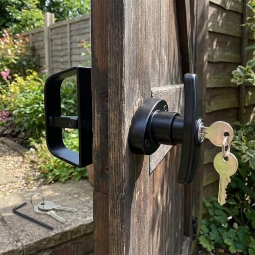 6" T-Handle Shed Door Lock Handle with Lock Keyed Alike Garage t Handle Shed Latch Hardware Locking Handle Lock T-Handle Lock with 8 Keys & Allen Wrench (2kits)