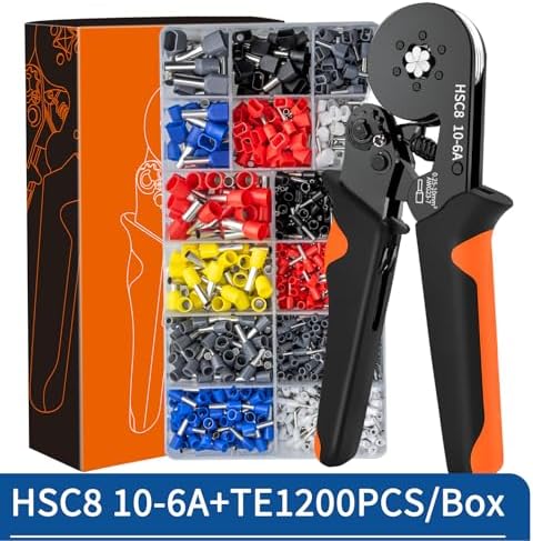 Crimping Terminal,Multiple Crimping Pliers HSC86-4/6 Combination,Electrical Equipment Connector,Wire Connection Terminal(HSC8 10-6A TE1200PCS)
