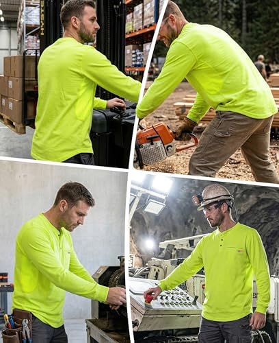 BOCOMAL FR Shirts for Summer Breathable Vented Mesh Flame Resistant Henley