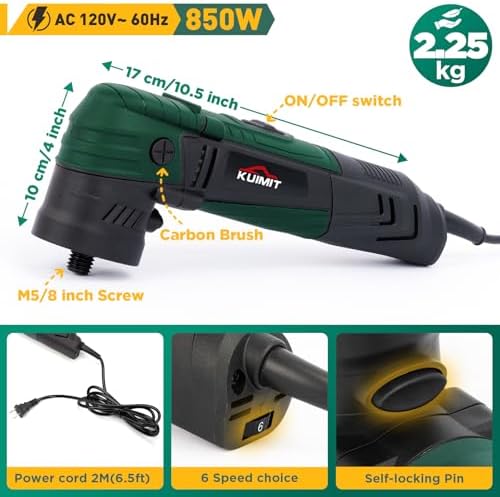 1"/2"/3" Buffer Rotary Polisher Kit | 780W High-Power Mini Polishing Machine w/ 27-Piece Accessories | M5/8-11 Thread 75mm/100mm/140mm Extension Shafts | for Car, Boat & Metal Detailing, Green