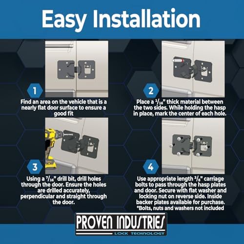 Proven Industries Trailer Door Hasp Lock - Puck Lock Ready Design